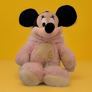Disney Store Exclusive Minnie Mouse Easter Bunny Stuffed Plush Pink and Yellow